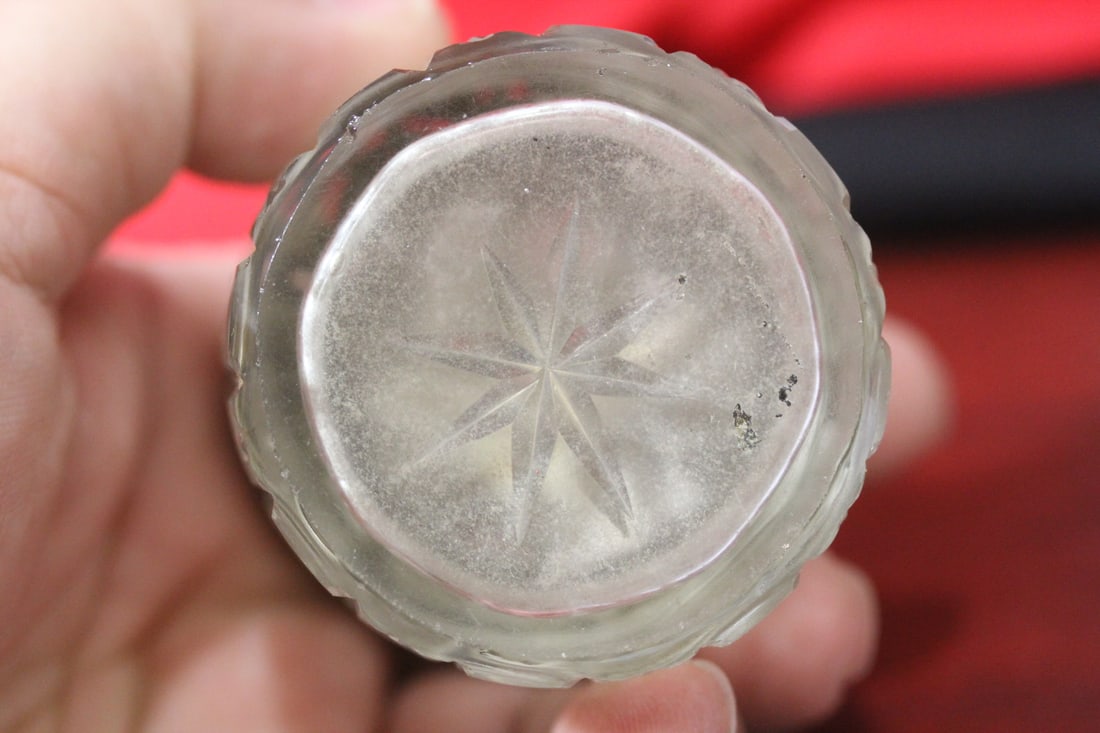 A Sterling Top Cut Glass Container - 3