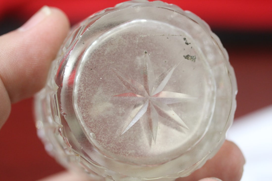 A Sterling Top Cut Glass Container - 7