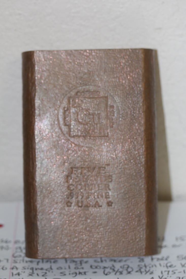 Five Pound Copper Bar: as shown