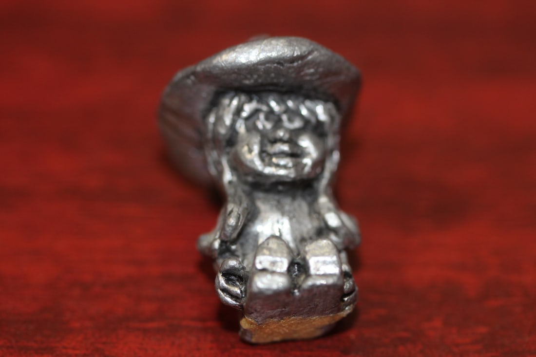 A Small Pewter Cow Girl - 2
