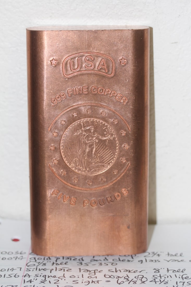 Five Pound Copper Bar: as shown