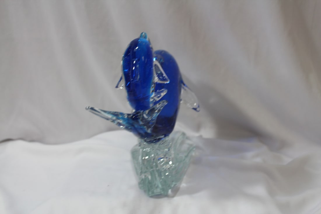 An Art Glass Dolphin Statue - 2