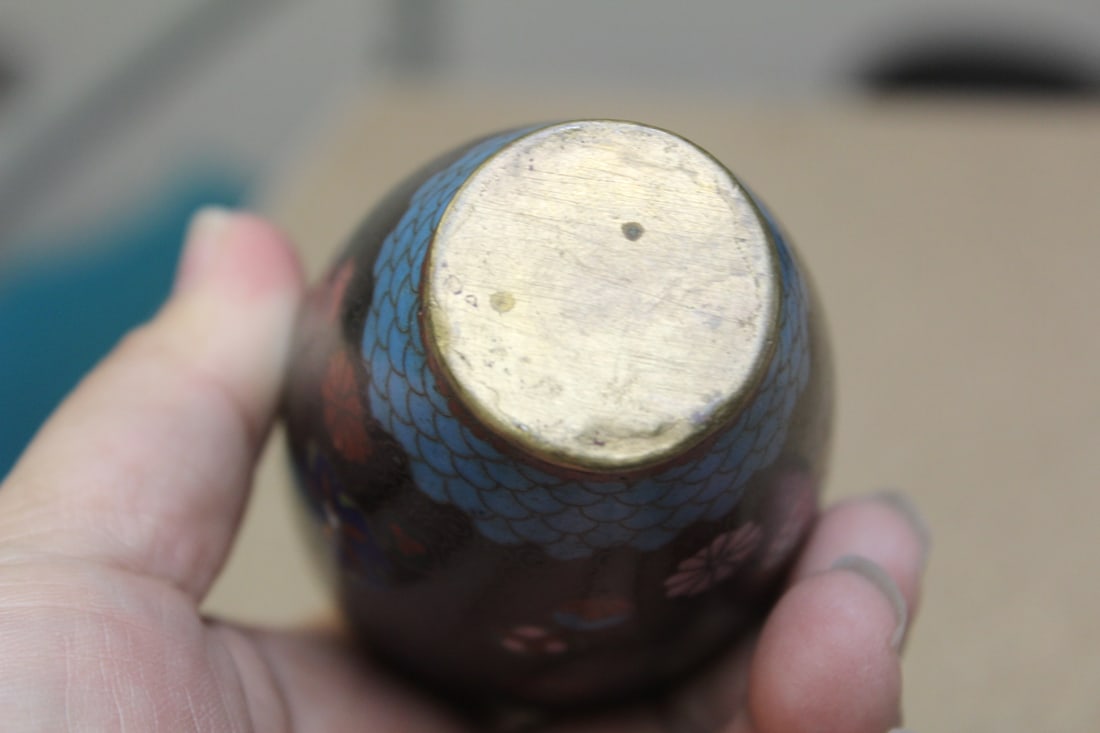 Antique Japanese Cloisonne Small Vase - 6