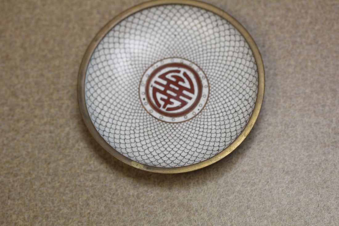 Set of 3 Chinese Cloisonne Smoking Set - 4