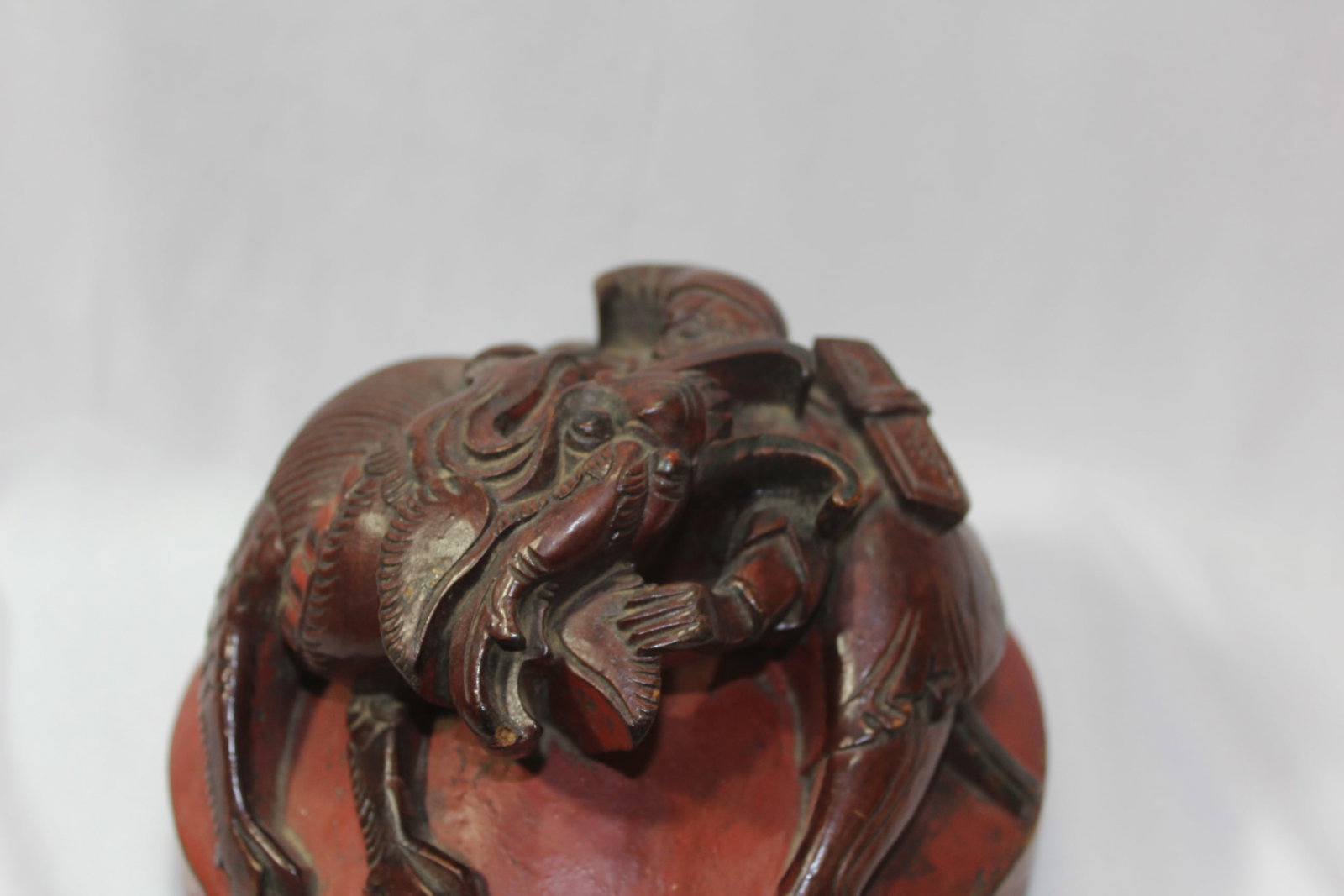 A Nicely Carved Wooden Lid or a Finial - 2