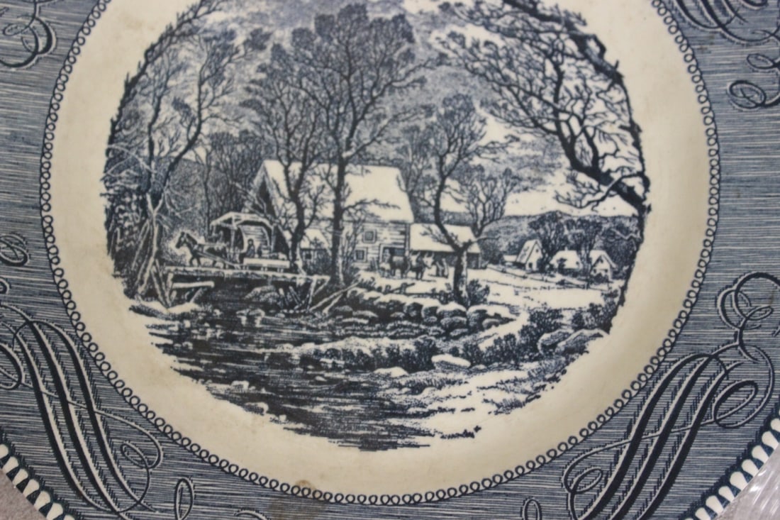 A Currier and Ives Old Griest Mill Plate - 3