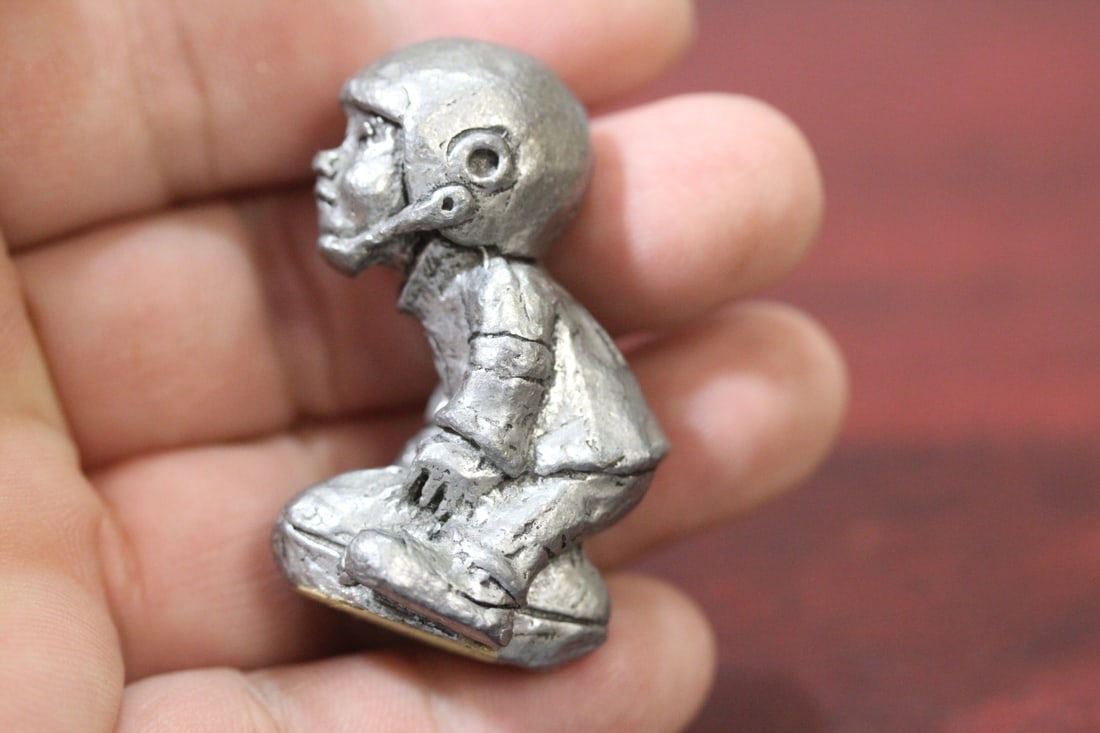 A Small Pewter Football Player - 3