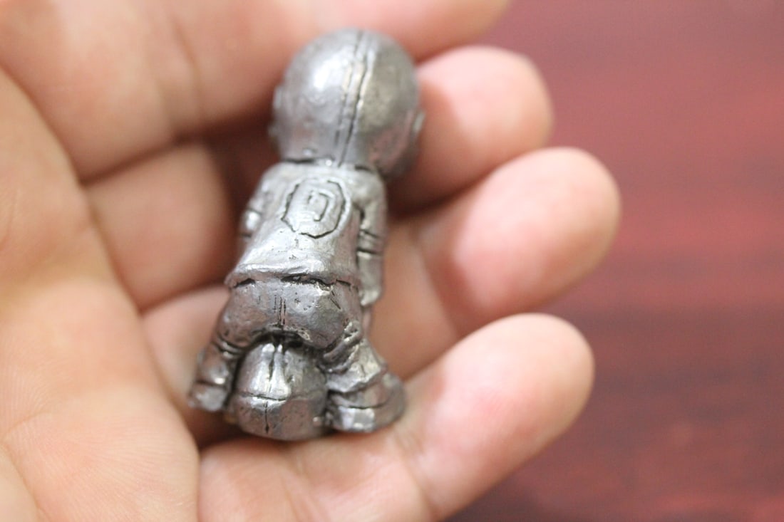 A Small Pewter Football Player - 4