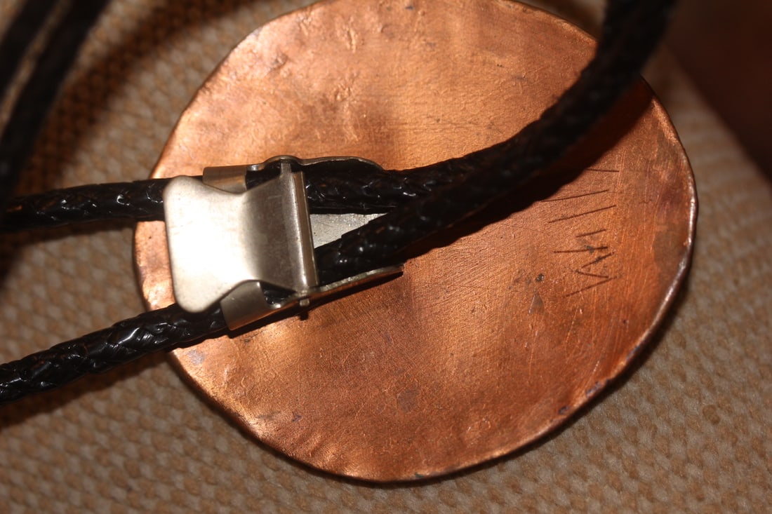 Signed Bennett Navajo Bolo Tie - 3