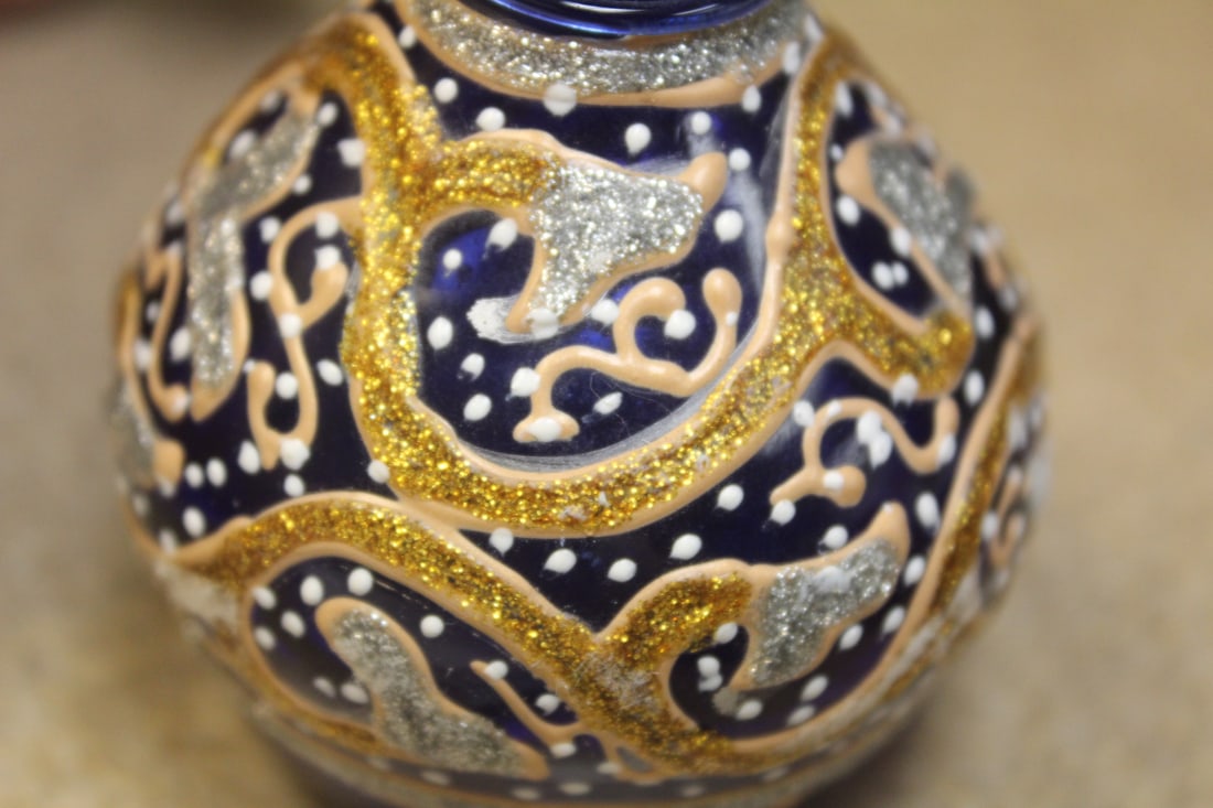 Moser Style Decorative Small Glass Vase - 8