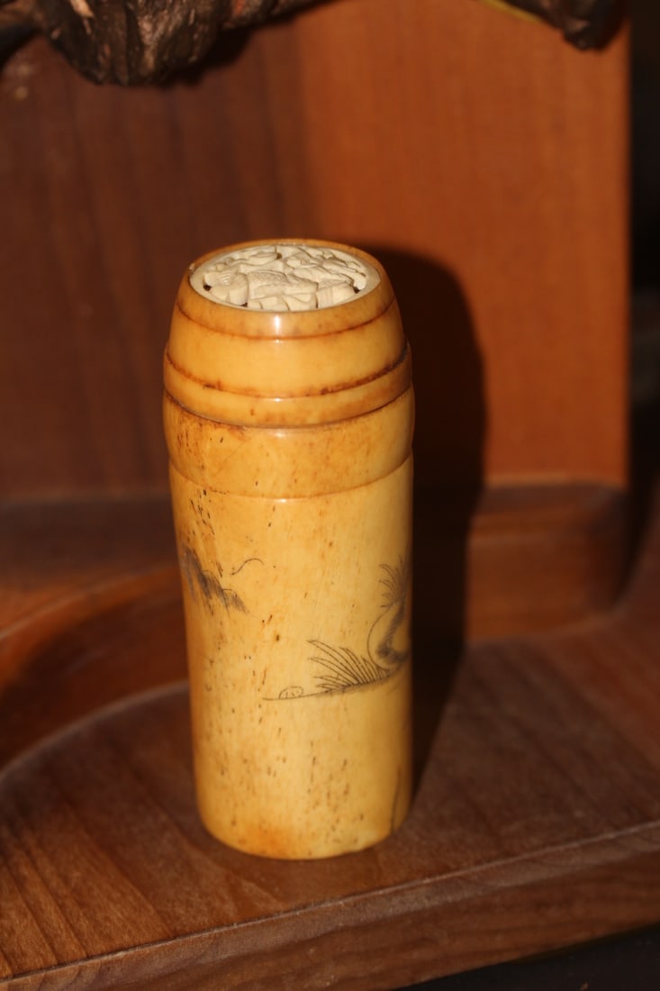 Chinese Carved Bone Cricket Cage - 3