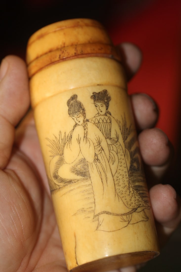 Chinese Carved Bone Cricket Cage - 4