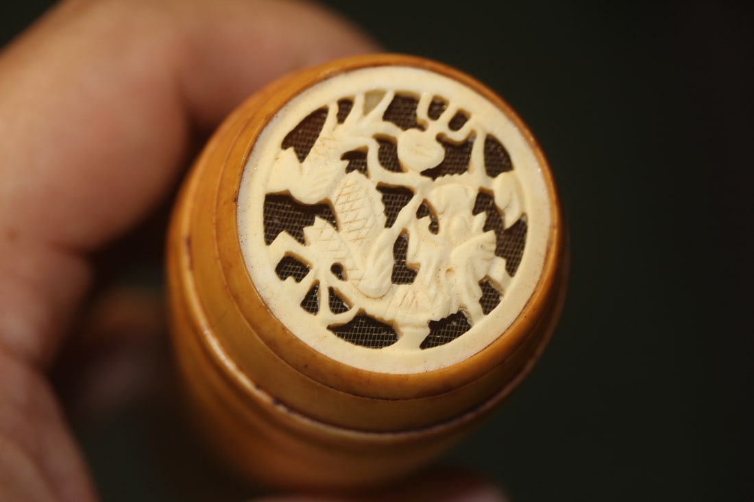 Chinese Carved Bone Cricket Cage - 6