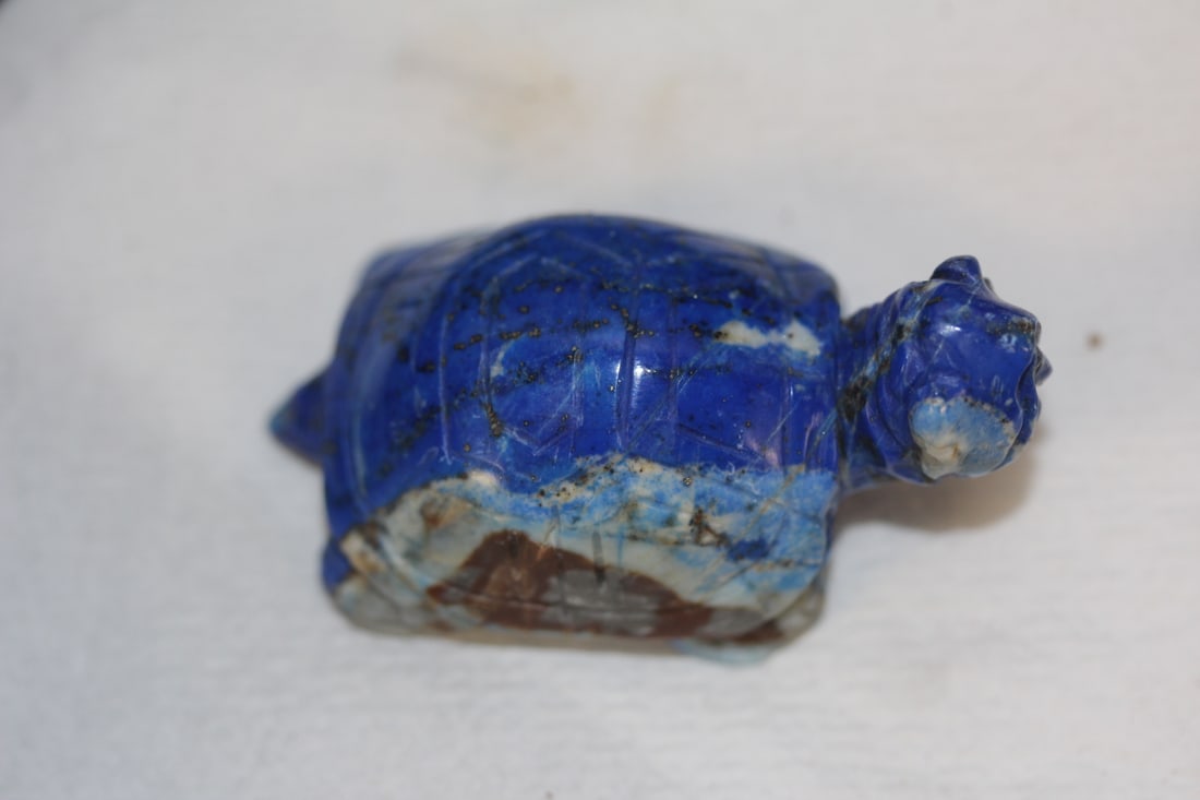 Chinese Gemstone Lapis Lazuli Turtle: small= 2 1/4" long