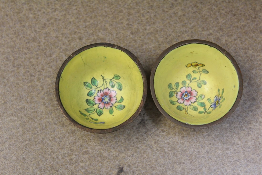 Antique Chinese Enamel Small Cups - 2