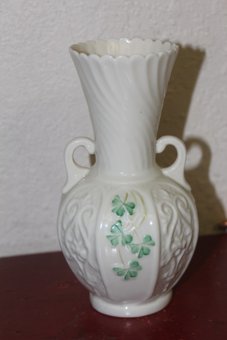 A Belleek Two Handle Vase - 3