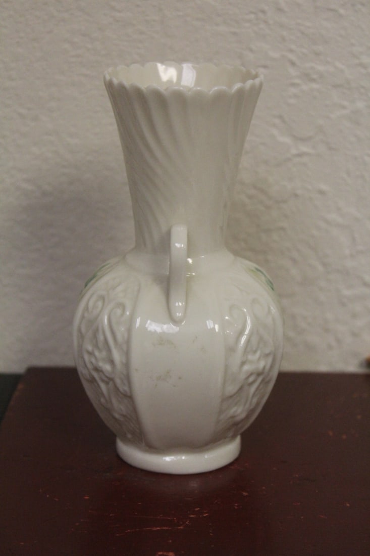 A Belleek Two Handle Vase - 4