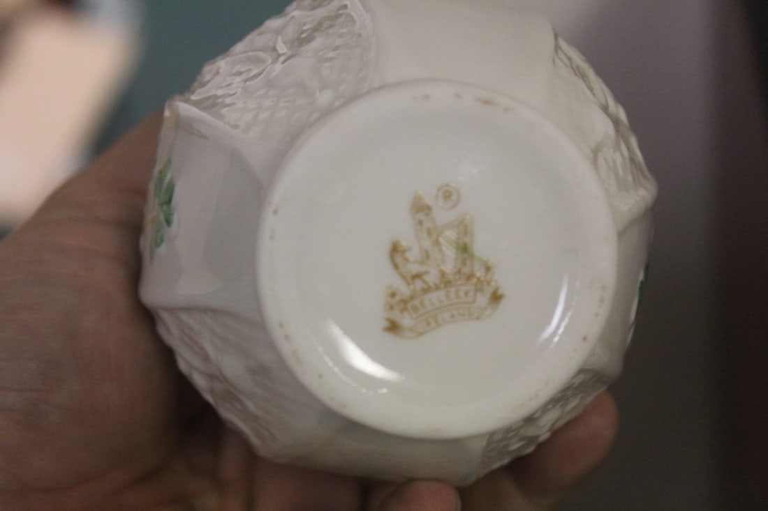 A Belleek Two Handle Vase - 6