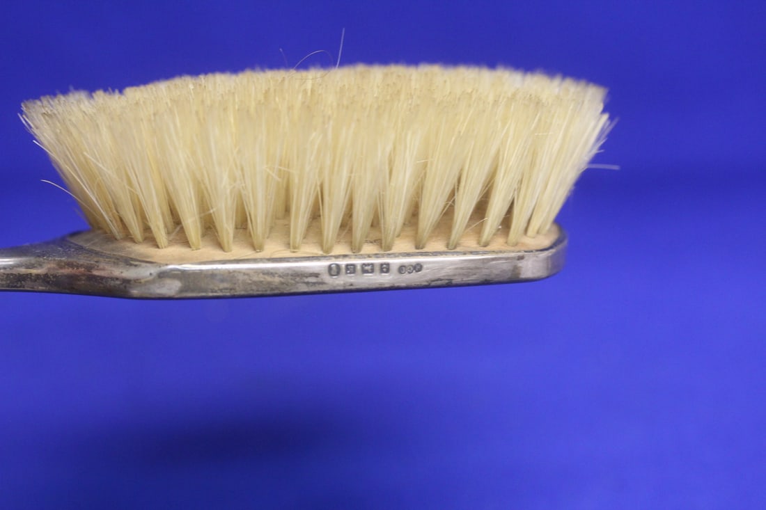 Faux T o r t o i s e Shell and Sterling Brush - 4