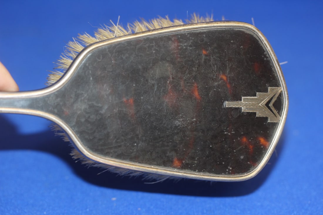 Faux T o r t o i s e Shell and Sterling Brush - 6