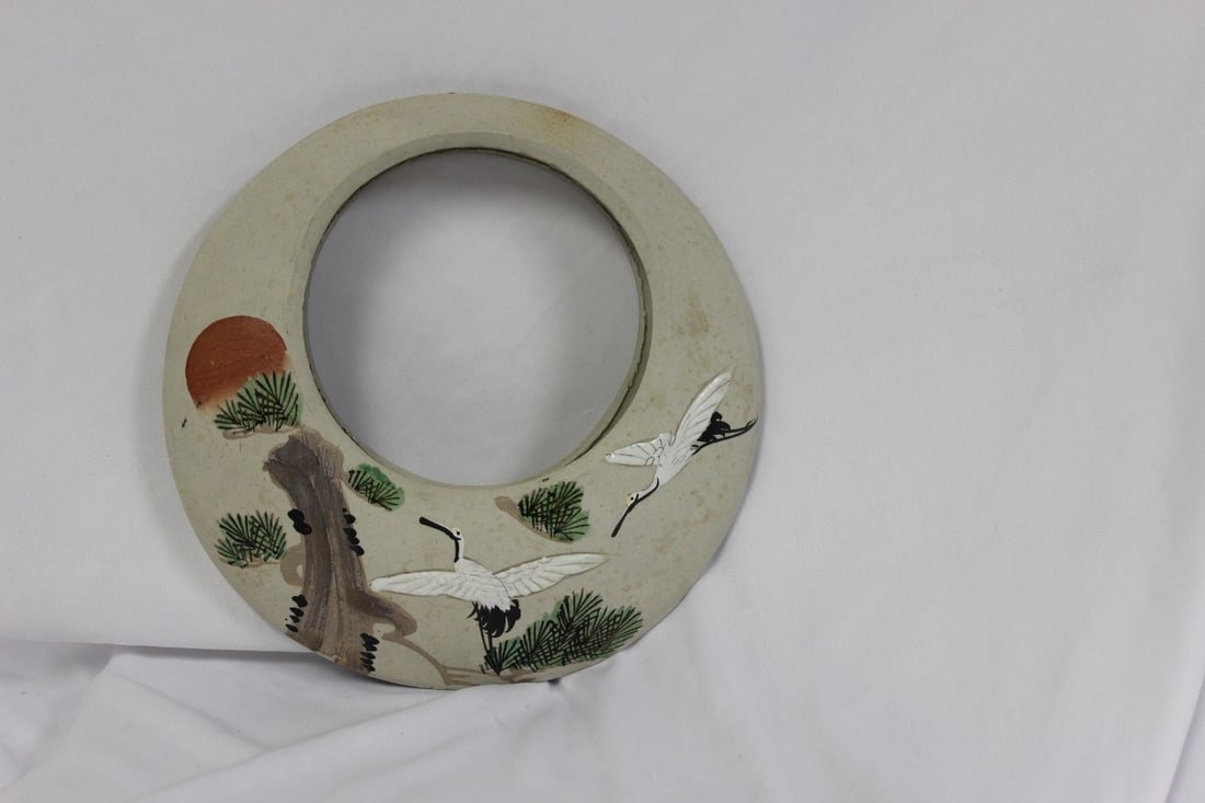 A Japanese Ceramic Ikebana Hanging Basket - 2