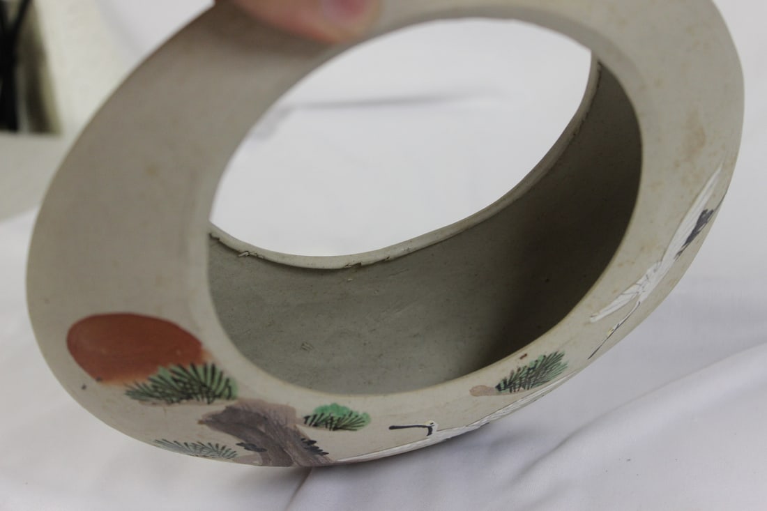 A Japanese Ceramic Ikebana Hanging Basket - 5
