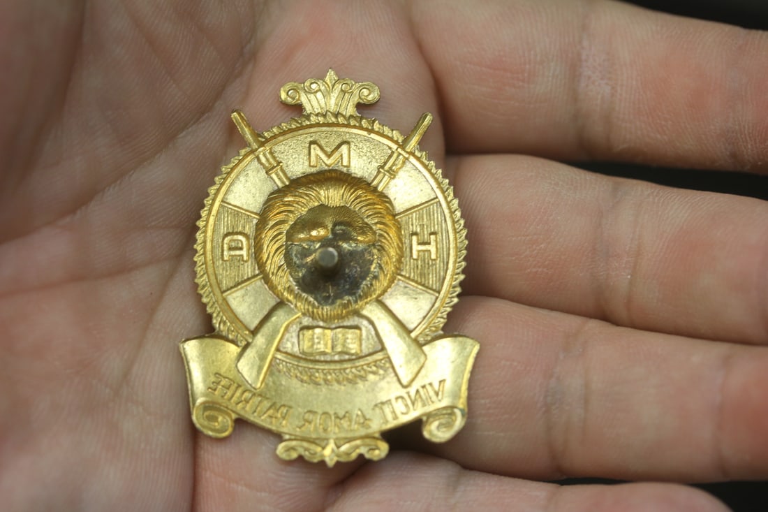 Rare Vincit Amor Patriae Cap Badge - 3
