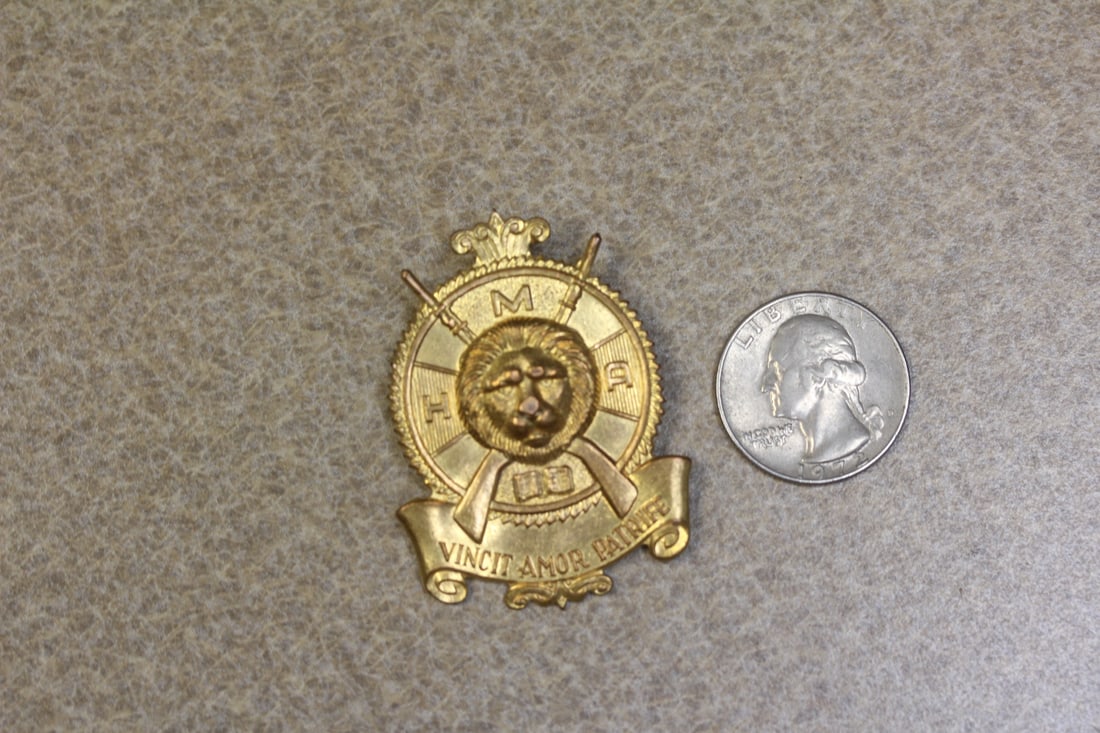 Rare Vincit Amor Patriae Cap Badge - 4