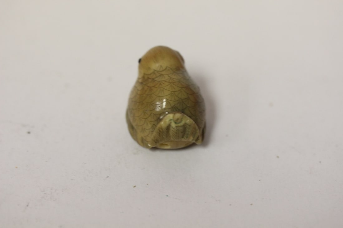 A Finely Carved Japanese Tagua Nut Netsuke - 3