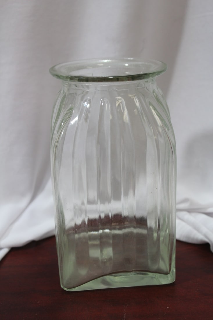 A Vintage Clear Glass Jar - 3