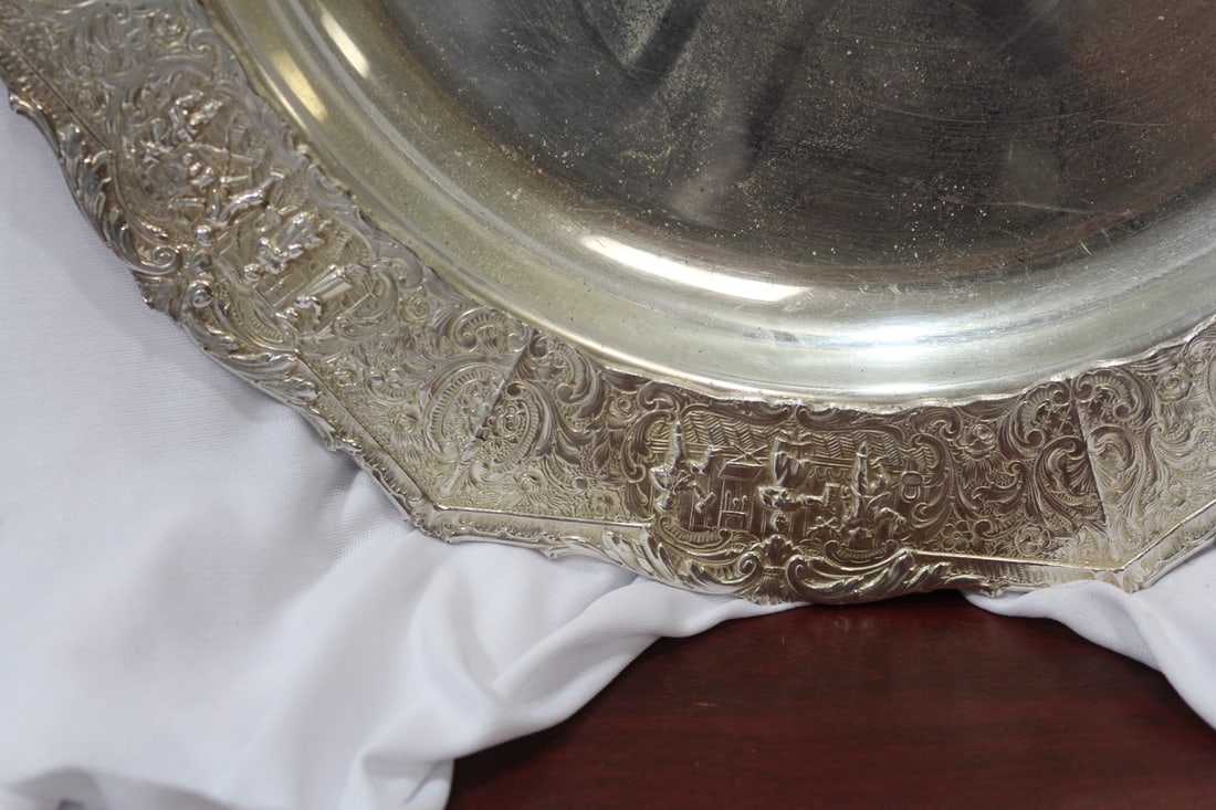 A Carved Silverplated Tray - 4
