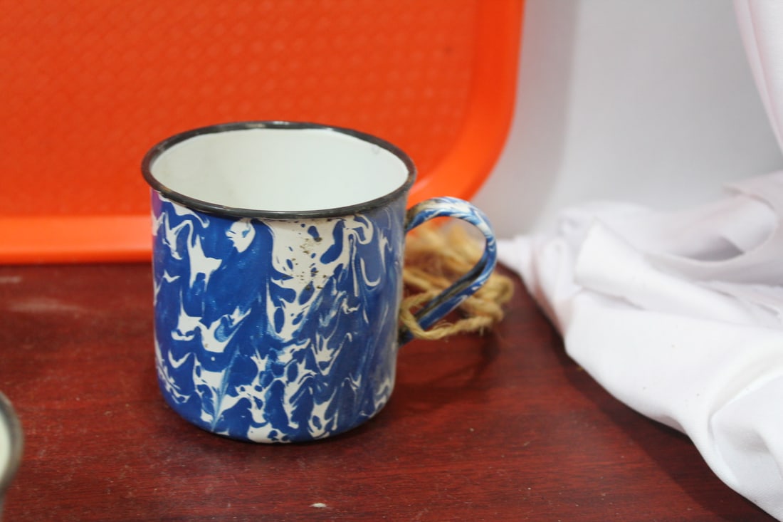 Lot of 3 Vintage Enamel Farmhouse Mugs - 3