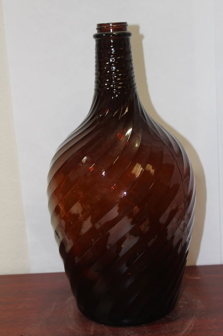 An Amber Glass Spirit Bottle - 4