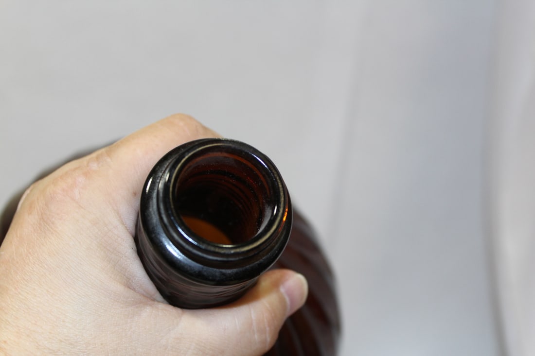An Amber Glass Spirit Bottle - 5