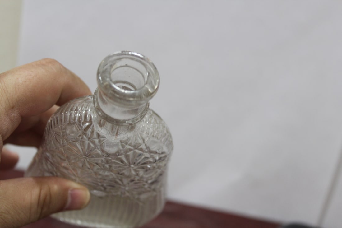 A Pressed Glass Flask for Spirit - 4