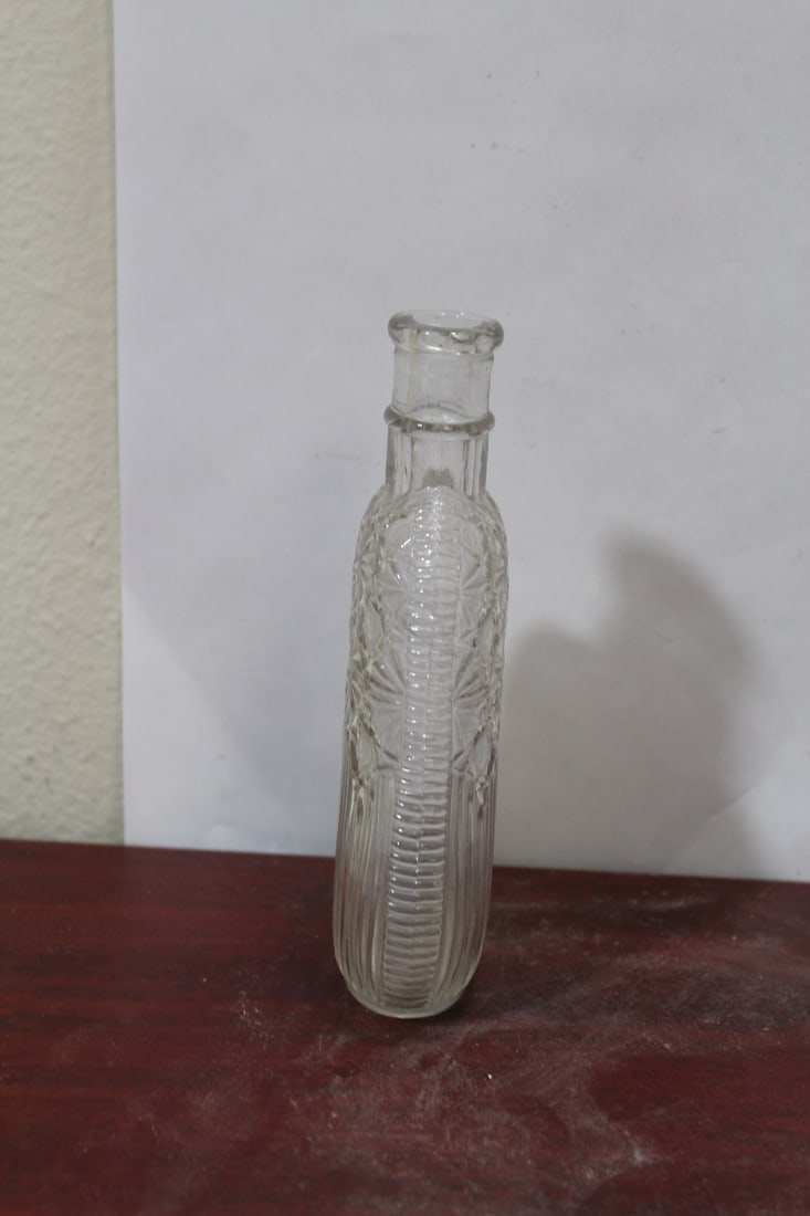 A Pressed Glass Flask for Spirit - 6