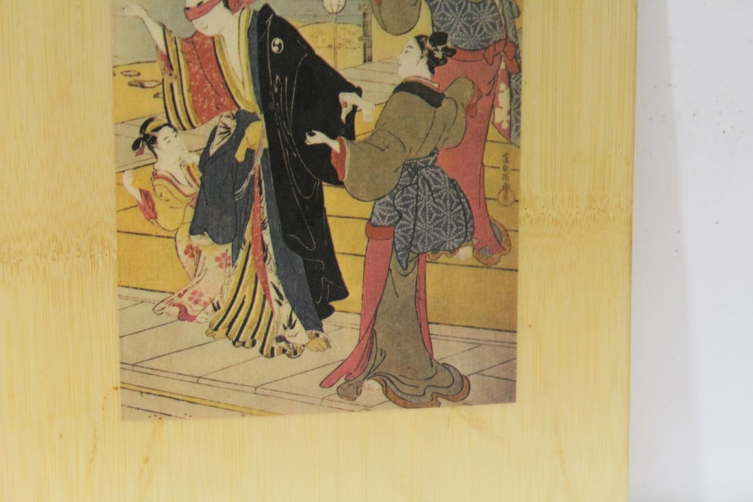 A Japanese Print on Bamboo Panel - 4