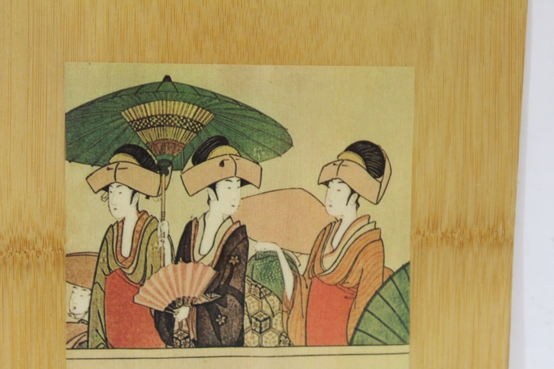 A Japanese Print on a Bamboo Panel - 2