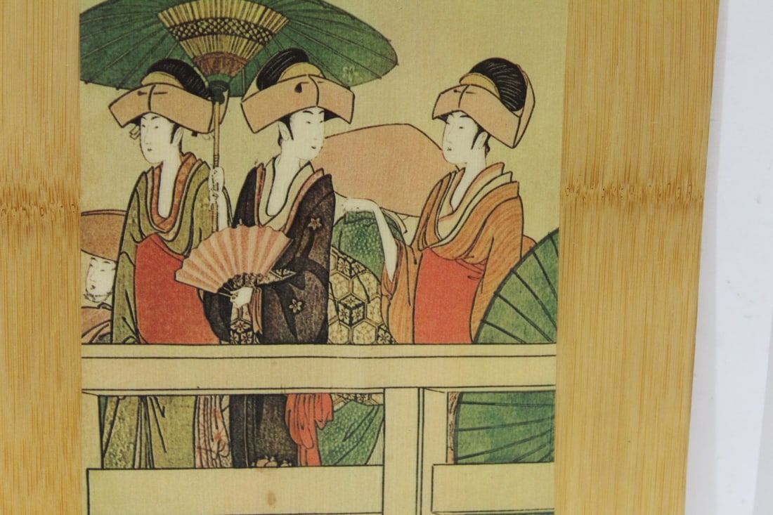 A Japanese Print on a Bamboo Panel - 3