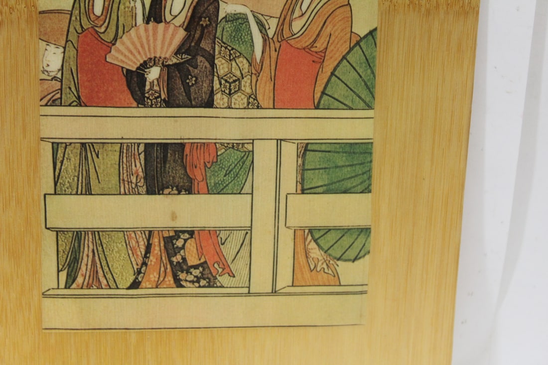 A Japanese Print on a Bamboo Panel - 4