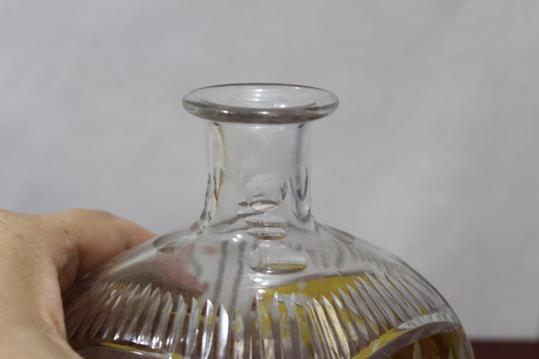 An Amber Cut Glass Decanter - 11