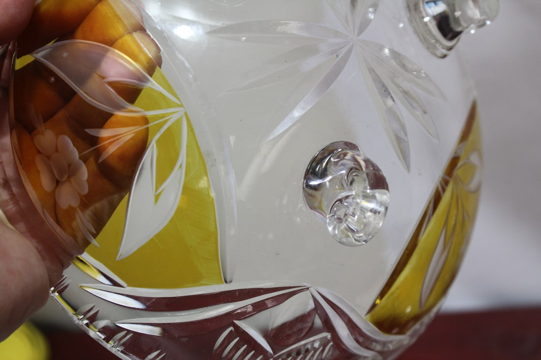 Set of 3 Cut Glass Footed Bowl - 7