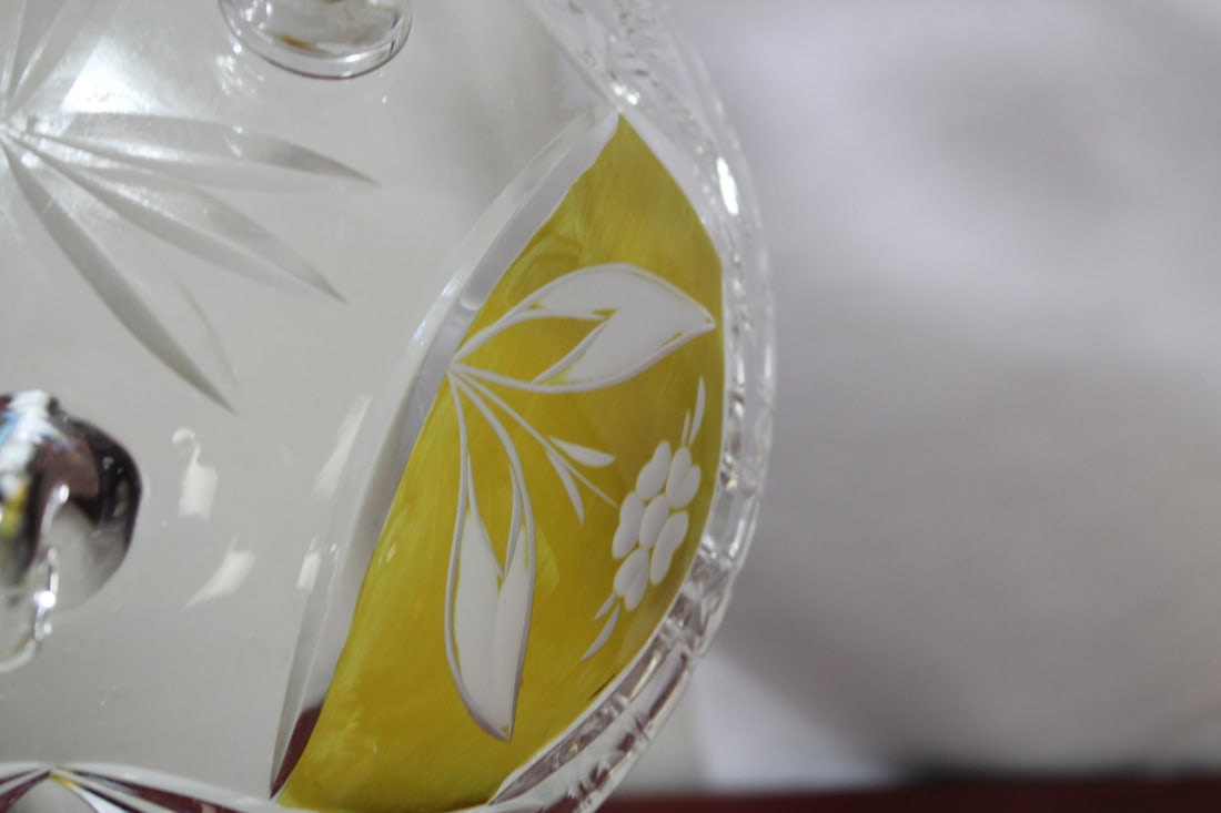 Set of 3 Cut Glass Footed Bowl - 8