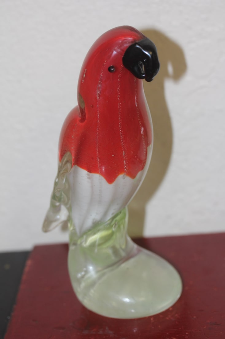 Art Glass Parrot: 7 1/8" tall