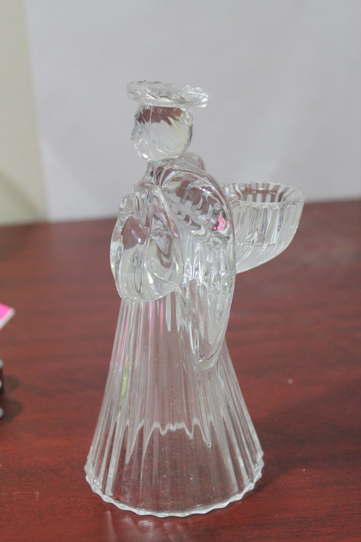A Glass Angel Candle Holder - 3