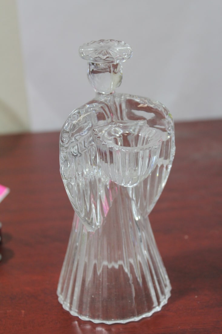 A Glass Angel Candle Holder - 4