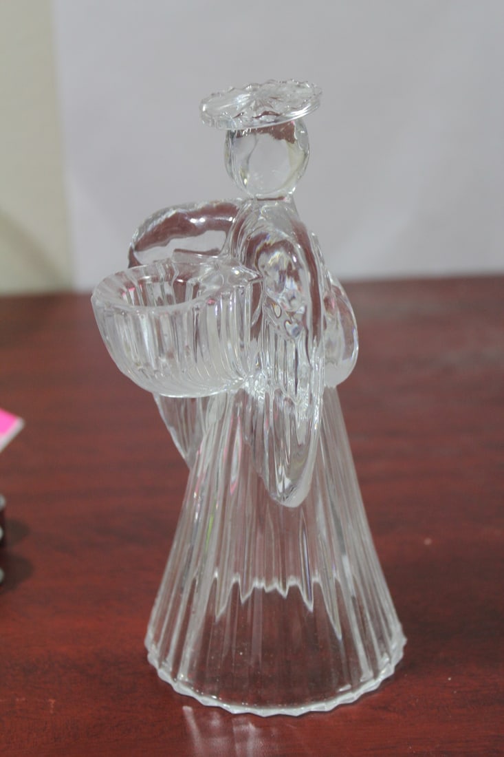 A Glass Angel Candle Holder - 5