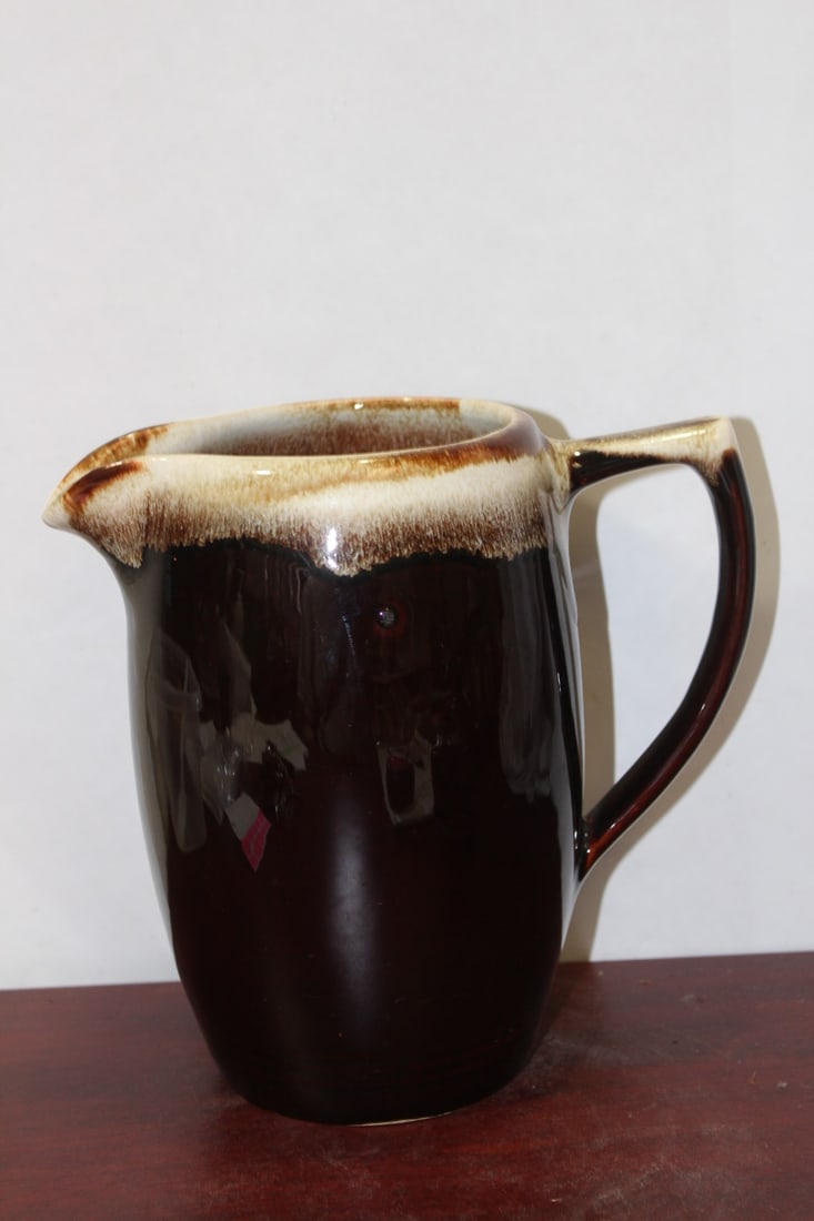 A Pfaltz Craft Stoneware Jug: drip glazed - 7 3/8" tall