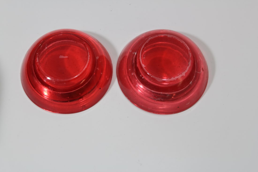Lot of 2 Red Candle Holders - 3