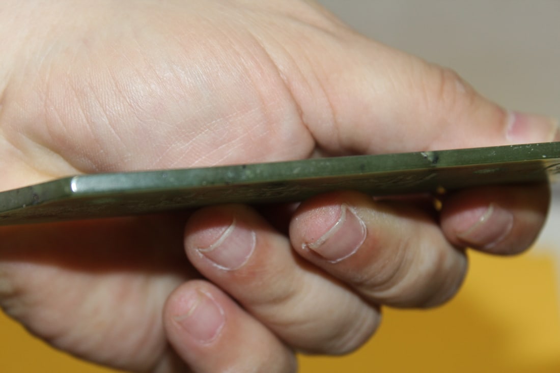 A Spinach Jade Carved Blade - 6